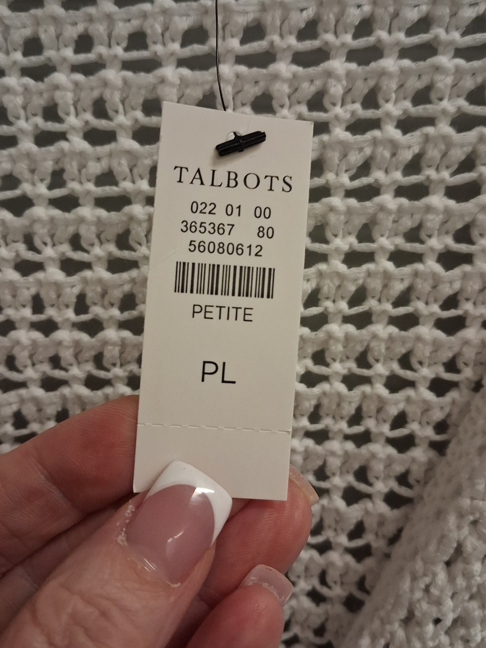 NWT Talbots White Crochet V-Neck Cardigan Sweater LG P - Picture 3 of 7